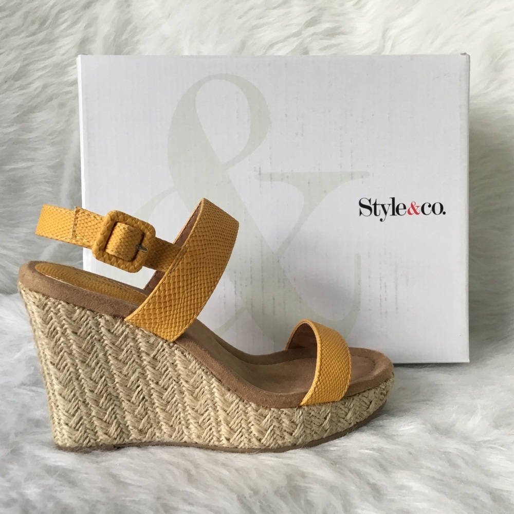 NEW Golden Style & Co Espadrille Wedge Sandal